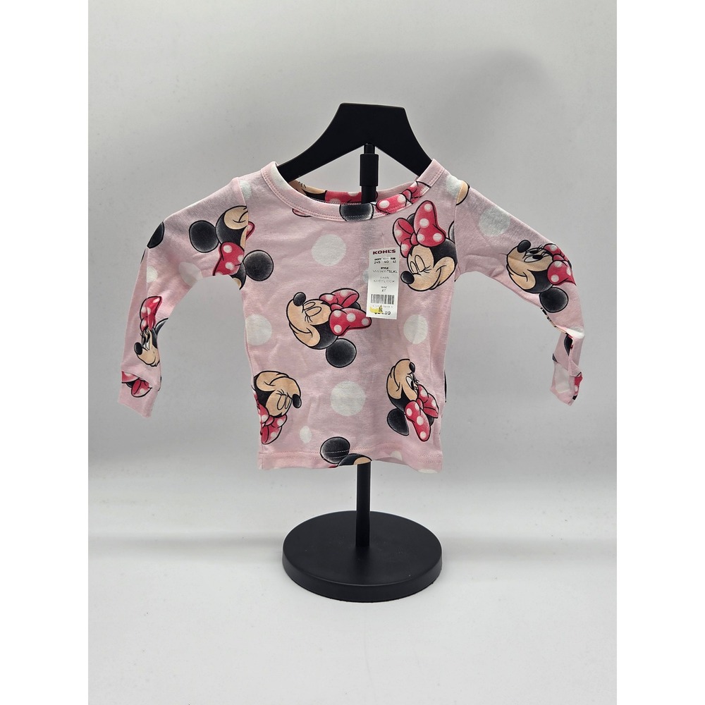 Disney Junior Minnie Mouse Pink Polka Dot Pajama Top Girls 2T NWT 101-917